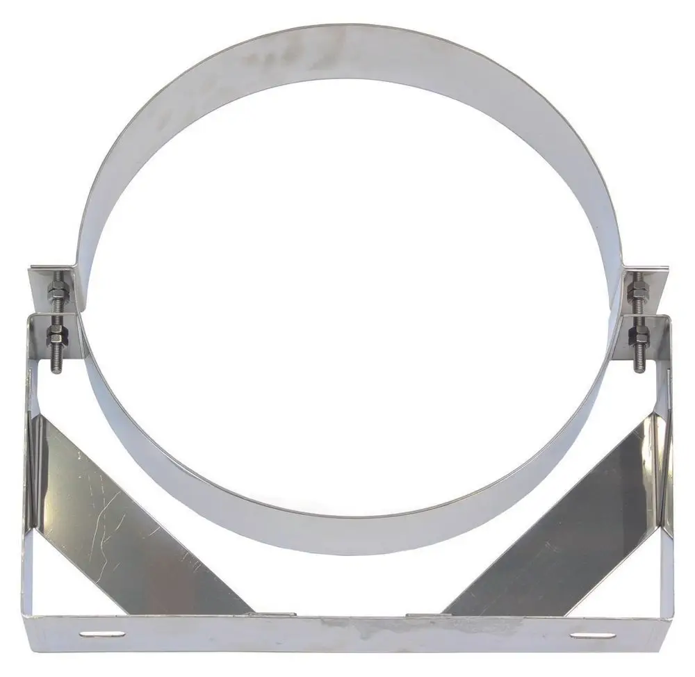Edelstahlhalterung mit einem runden Ring und Befestigungselementen, geeignet für die Montage im Außenbereich, möglicherweise für Vaillant Produkte.